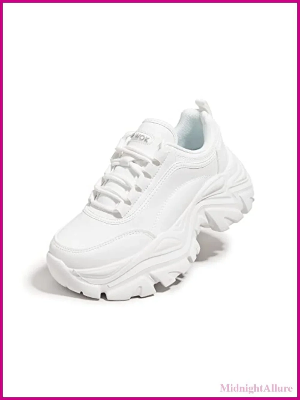 Chunky Platform Sneakers for Women Faux Leather Memory Foam Casual Athletic